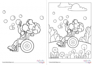 Children With Disabilities Colouring Page 17