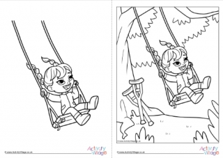 Children With Disabilities Colouring Page 20