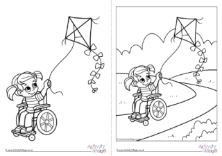 Children With Disabilities Colouring Page 21