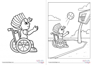 Children With Disabilities Colouring Page 24