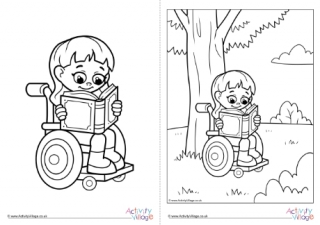 Children With Disabilities Colouring Page 29
