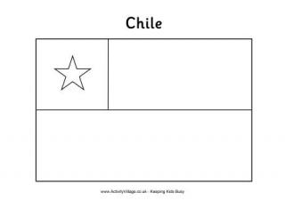 Chile Flag Colouring Page