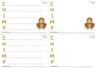 Chimp Acrostic Poem Printable