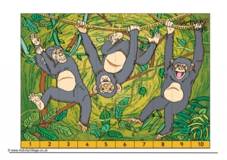Chimpanzee Counting Jigsaw
