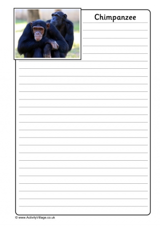 Chimpanzee Notebooking Page