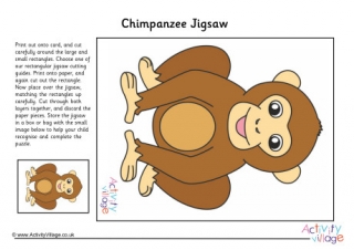 Chimpanzee Printable Jigsaw