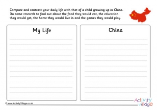 China Compare And Contrast Worksheet