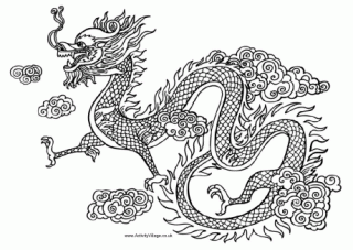 Chinese Dragon Colouring Page