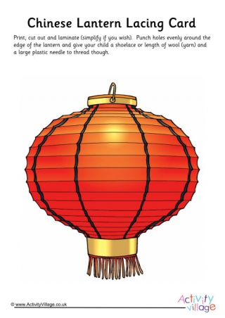 Chinese Lantern Lacing Card