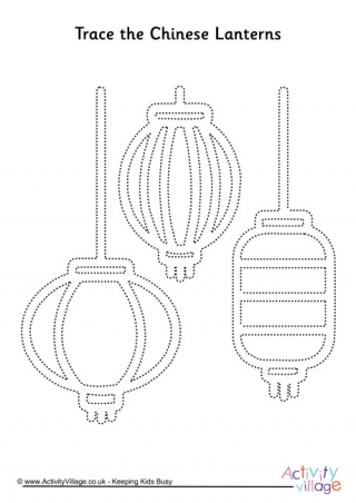 Chinese Lanterns Tracing Page