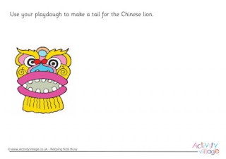 Chinese Lion Playdough Mat