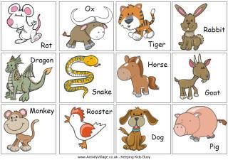 Chinese New Year Animal Chart Printable