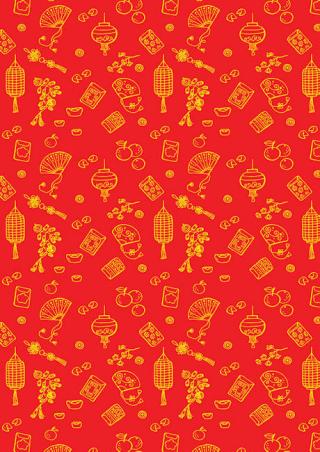 Chinese New Year Items Scrapbook Paper