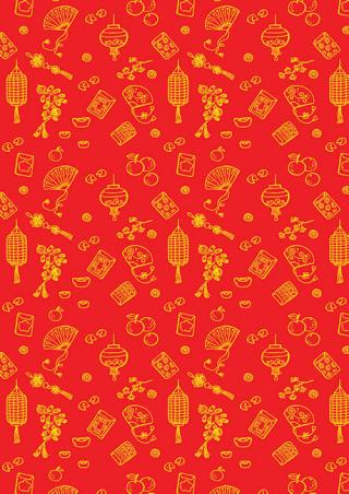 Chinese New Year Items Scrapbook Paper