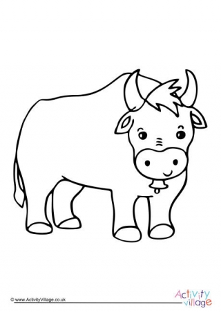 Chinese New Year Ox Colouring Page
