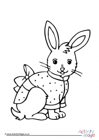 Chinese New Year Rabbit Colouring Page