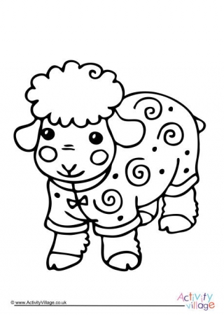 Chinese New Year Sheep Colouring Page