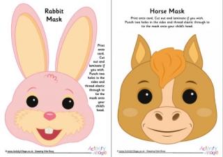 Chinese Zodiac Animal Masks - Set 1 - Colour