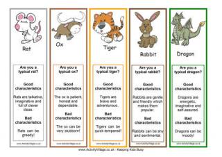 Chinese Zodiac Bookmarks