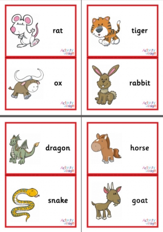 Chinese Zodiac Flash Cards - Large