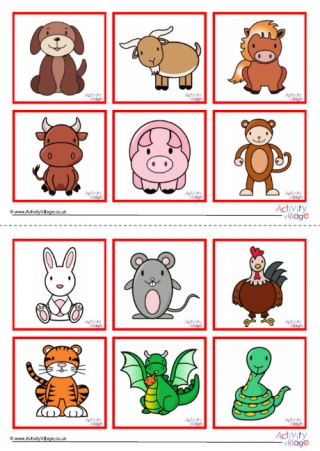 Chinese Zodiac Game Cards