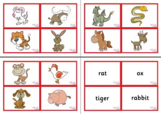 Chinese Zodiac Vocabulary Matching Cards