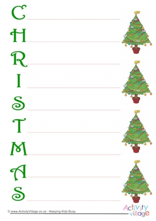 Christmas Acrostic Poem Printable