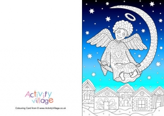 Christmas Angel Colour Pop Colouring Card