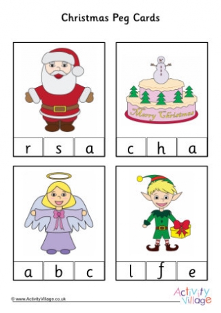 Christmas Beginning Sounds Peg Cards