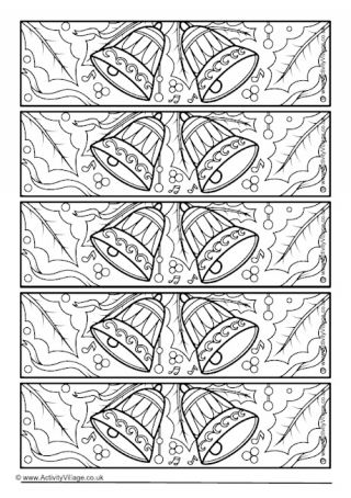 Christmas Bells Colouring Bookmarks