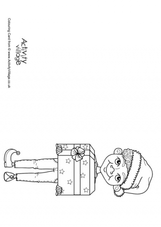 Christmas Boy Colouring Card