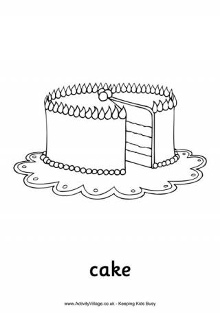 Christmas Cake Colouring Page