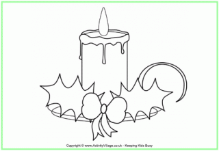 Christmas Candle Colouring Page 2