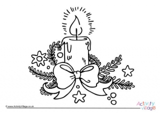 Christmas Candle Colouring Page 3