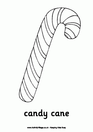 Candy Cane Colouring Page
