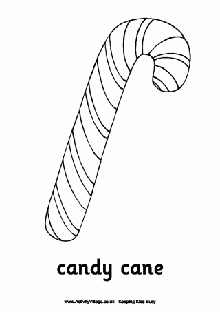 Candy Cane Colouring Pages