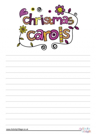 Christmas Carols Writing Paper