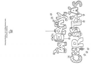 Coloring Christmas Cards For Kids Christmas Colouring Cards