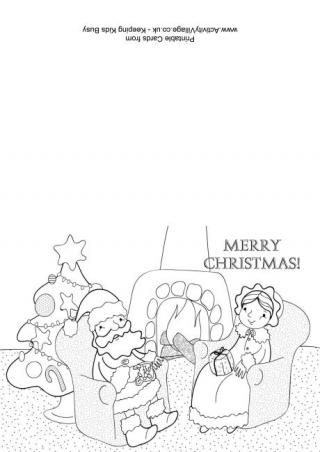 Santa and Mrs Claus Colouring Card