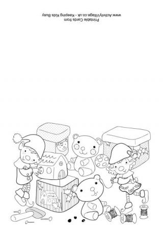 Toy Factory Colouring Card