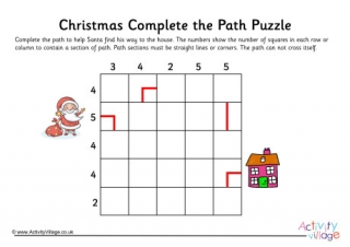 Christmas Complete the Path Puzzle