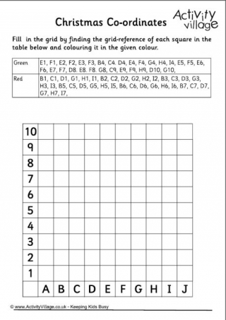 Christmas Coordinates Colouring - Easy