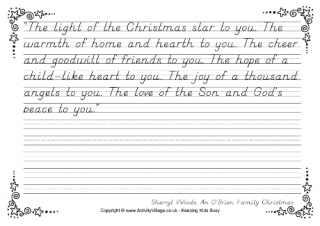 Christmas Copywork Family Christmas