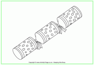 Christmas Cracker Colouring Page