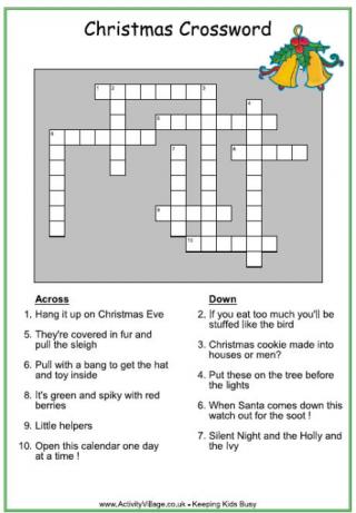 christmas picture crossword