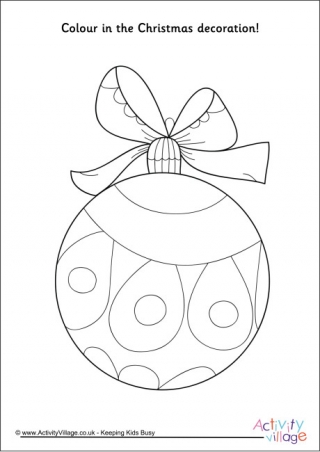 Christmas Decoration Colouring Page