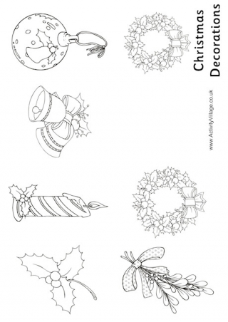 Christmas Decorations Colouring Booklet