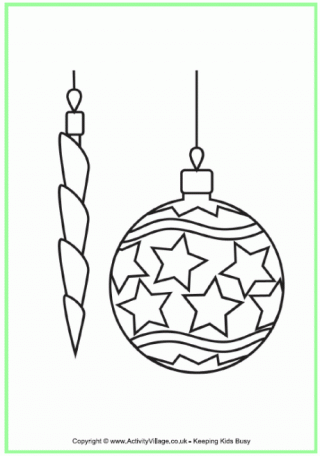 Christmas Decorations Colouring Page 2