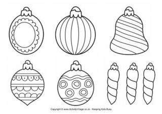 Christmas Decorations Colouring Page 3