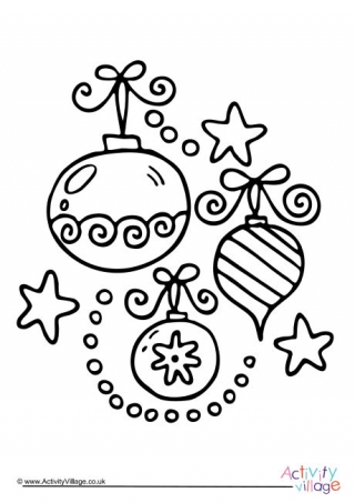 Christmas Decorations Colouring Page 4